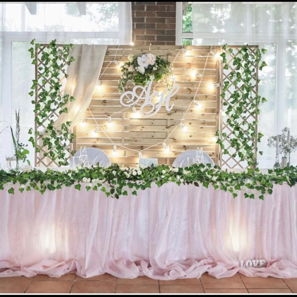 12 Pack | Faux Ivy Leaves Garland Wedding Greenery Vines 78 Total Feet